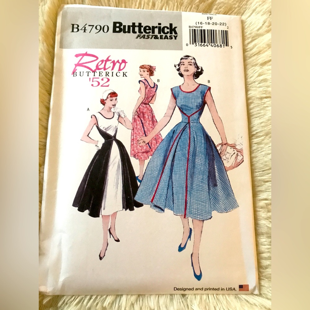 Butterick Fast & Easy 1950’s Retro Dress Pattern New Uncut
